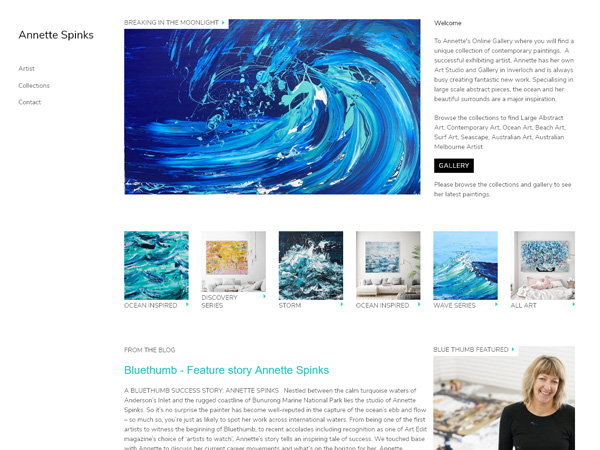 Annette Spinks  - Design  · Content management system  · E-commerce  · Blog  · Custom functions  · Mobile responsive