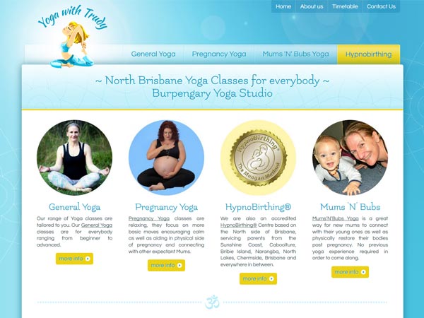 Yoga with Trudy - Design  · Content management system  · Gallery  · Mobile responsive